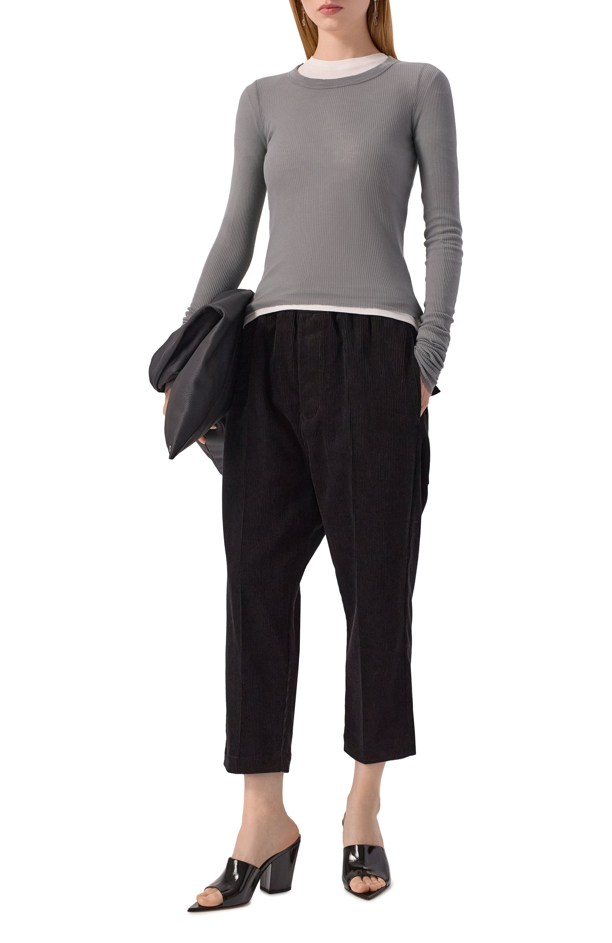 Лонгслив из вискозы и шелка RICK OWENS, арт. RP02E4209/RC, фото 2