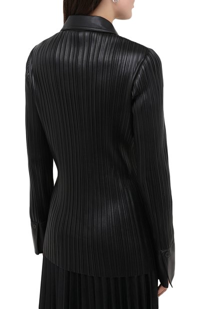 Рубашка NANUSHKA, арт. BLAINE_BLACK PLEAT_VEGAN LEATHER, фото 4