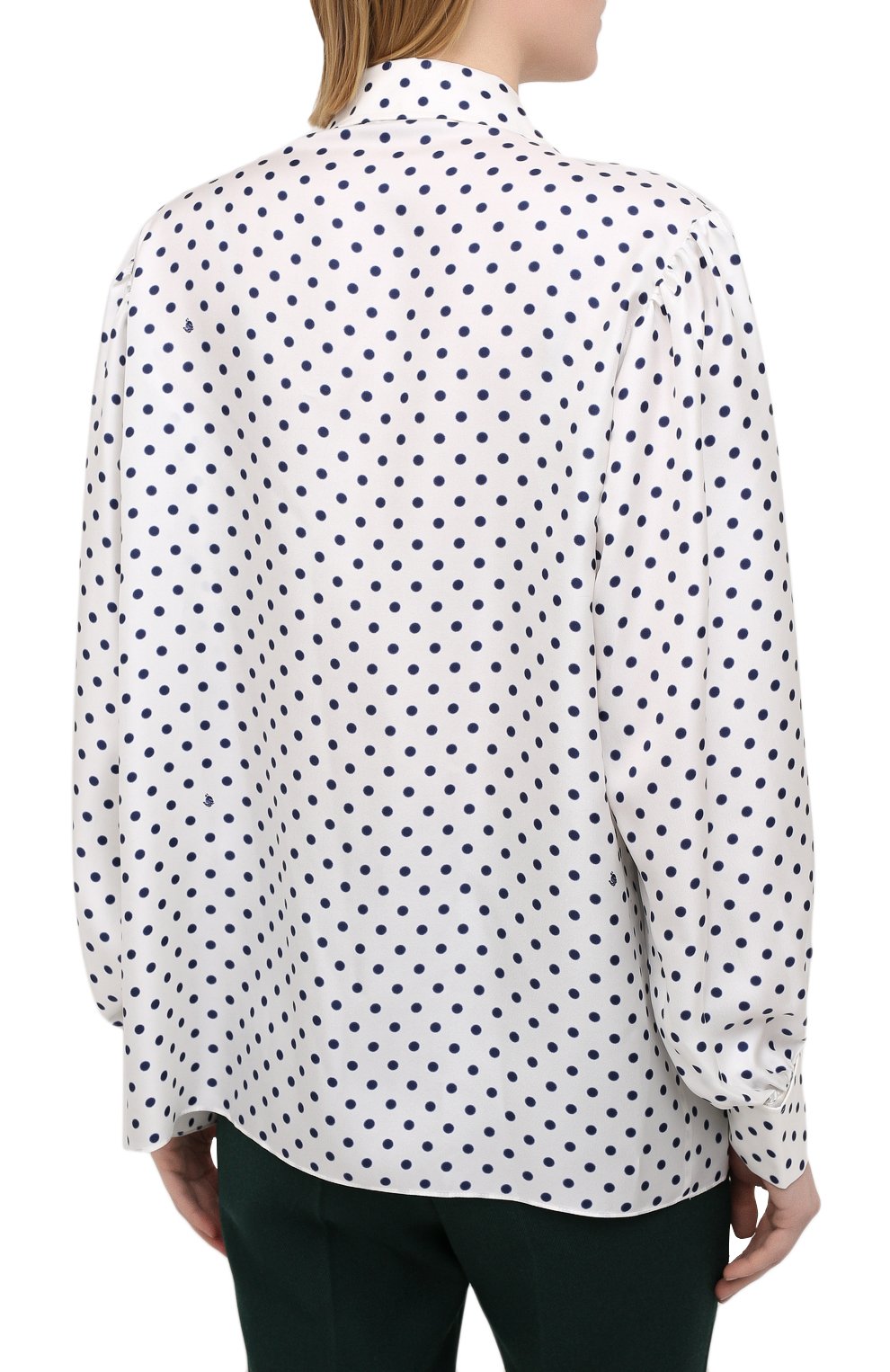 Шелковая блузка LANVIN черно-белого цвета по цене 134000 руб., арт. RW-T0601I-4839-P21, фото 4 Шелковая блузка LANVIN, арт. RW-T0601I-4839-P21, фото 4