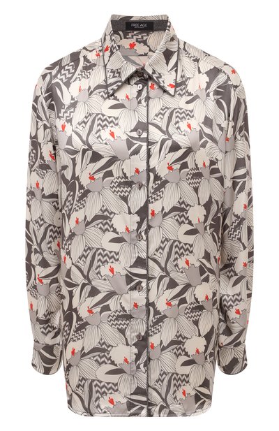 Женская рубашка из хлопка и шелка FREEAGE, арт. WW25.BL010.6001.991