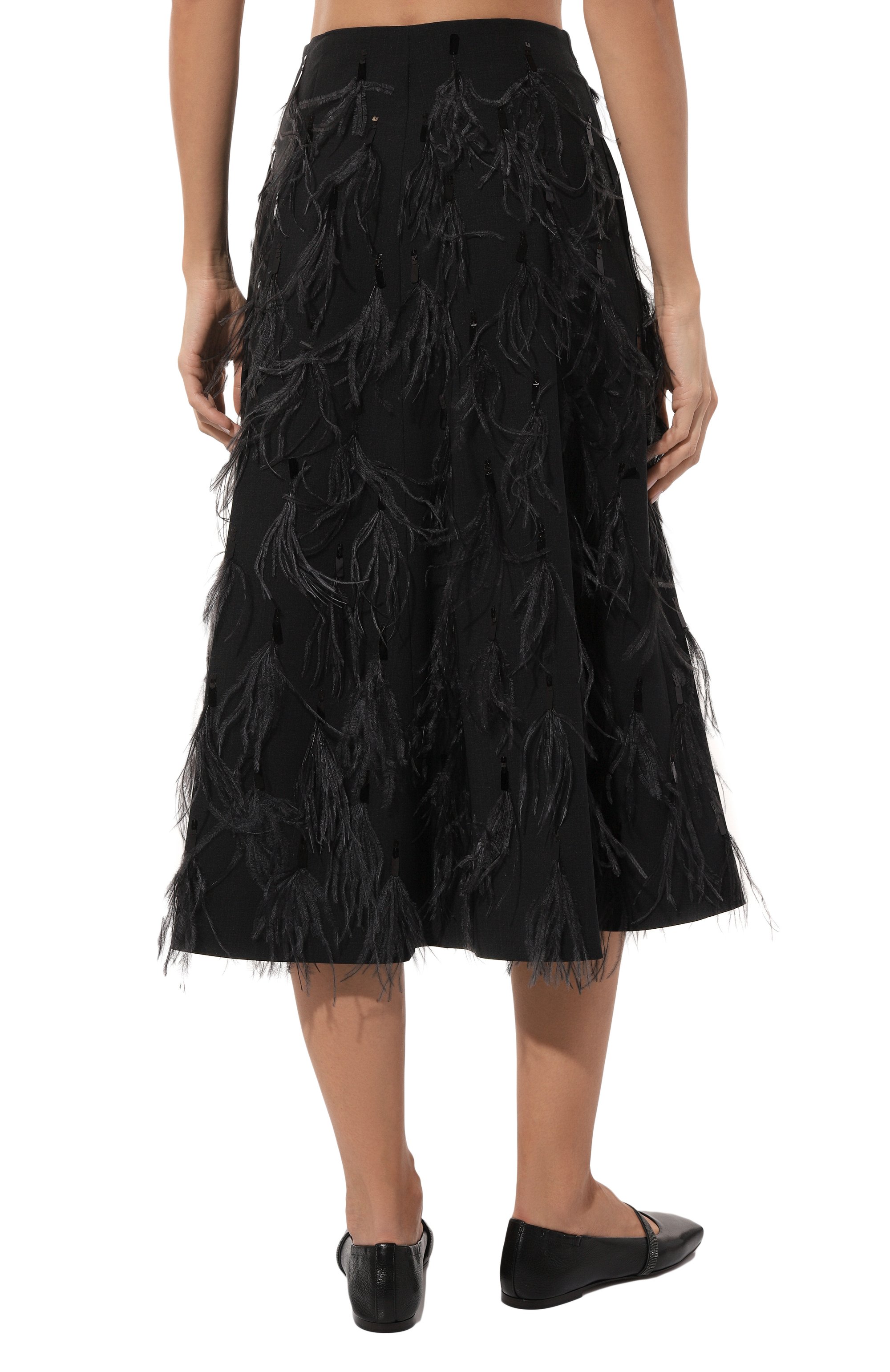 Шерстяная юбка BRUNELLO CUCINELLI темно-серого цвета по цене 963500 руб., арт. M0W07G3700, фото 4 Шерстяная юбка BRUNELLO CUCINELLI, арт. M0W07G3700, фото 4