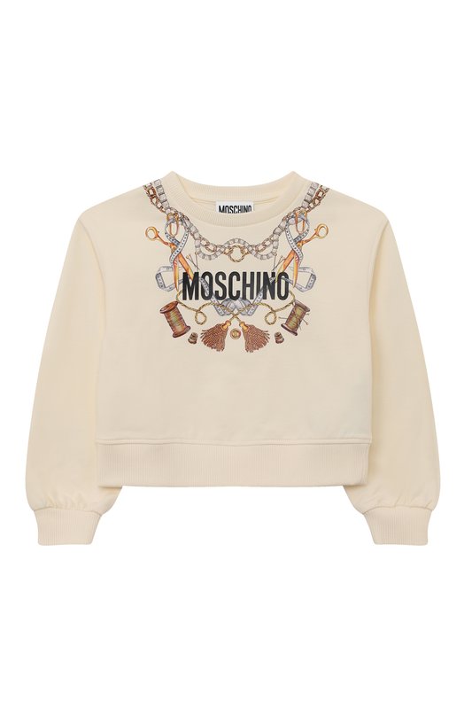 

Хлопковый свитшот Moschino, Кремовый