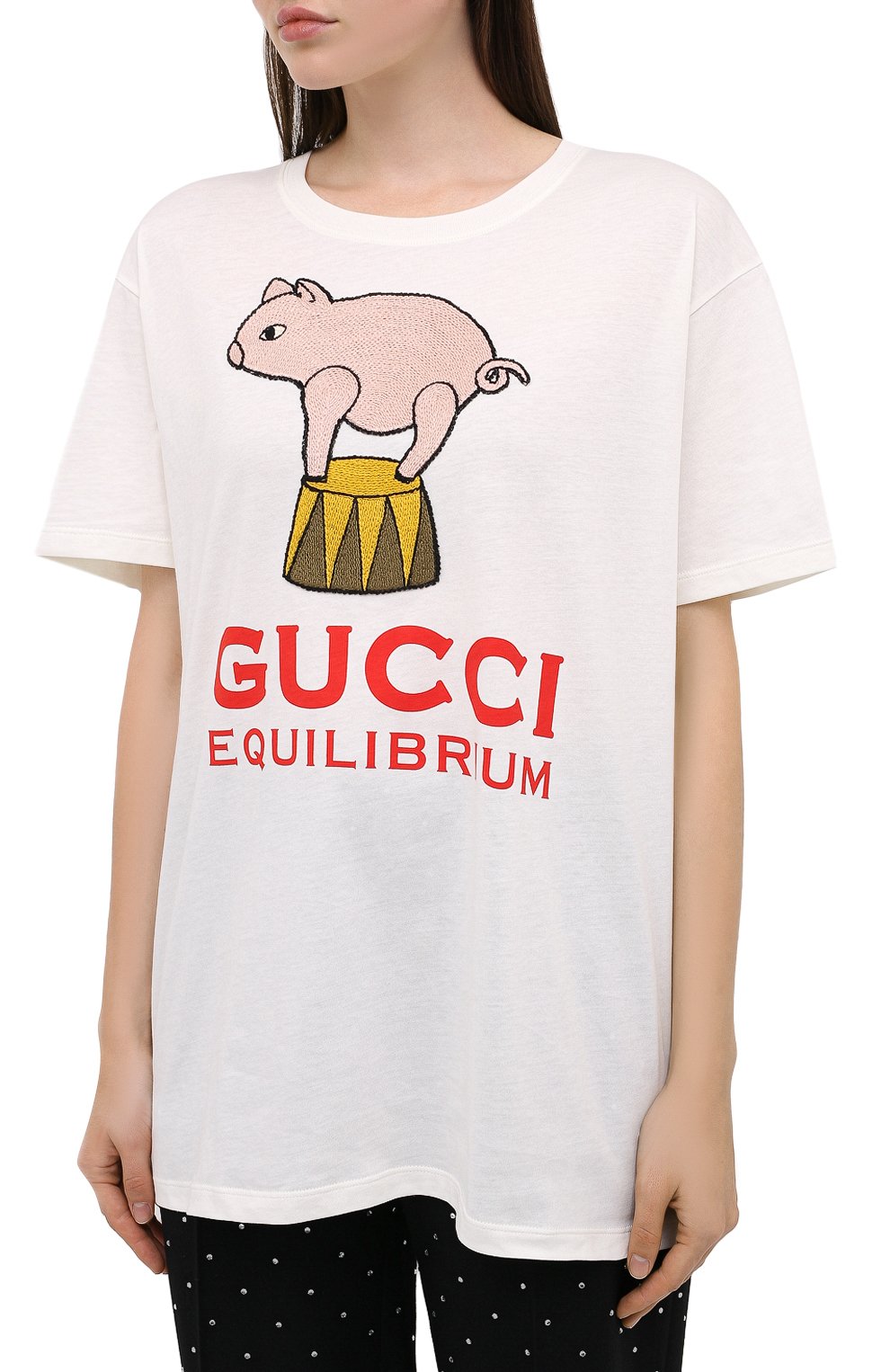 Хлопковая футболка GUCCI белого цвета по цене 36950 руб., арт. 615044/XJCRI, фото 3 Хлопковая футболка GUCCI, арт. 615044/XJCRI, фото 3