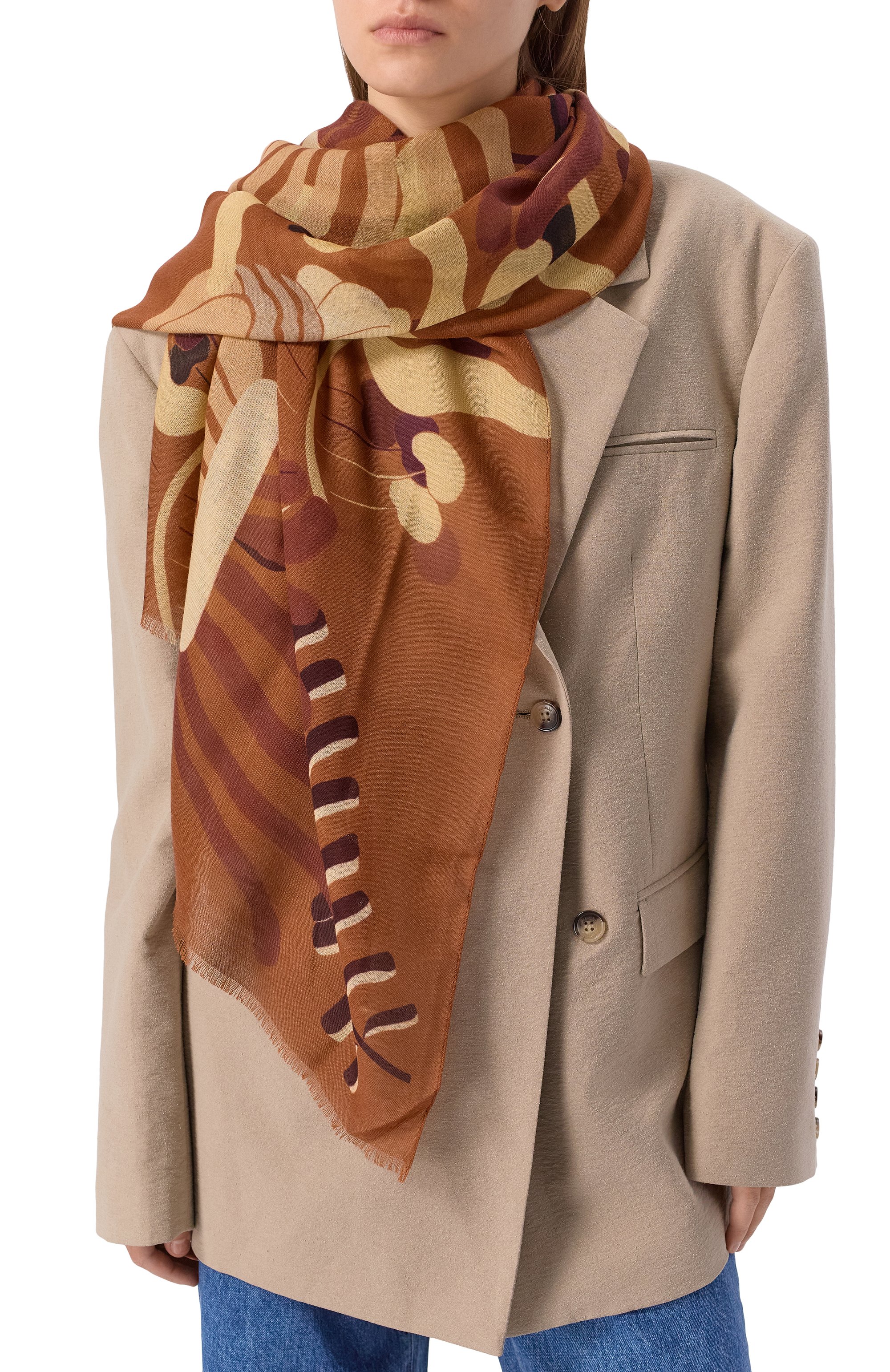 Палантин winter garden из шерсти и шелка PETITJEAN PARIS, арт. 20E21, фото 2