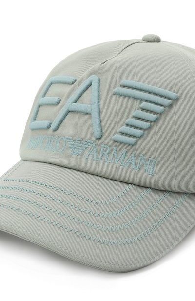 Хлопковая бейсболка EA7 зеленого цвета по цене 9285 руб., арт. 7X000052/AF13150, фото 3 Хлопковая бейсболка EA7, арт. 7X000052/AF13150, фото 3