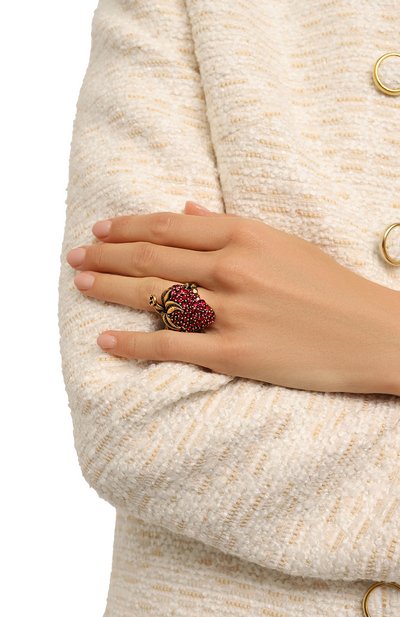 Кольцо GUCCI красного цвета по цене 56160 руб., арт. 580297 J1D50, фото 2 Кольцо GUCCI, арт. 580297 J1D50, фото 2