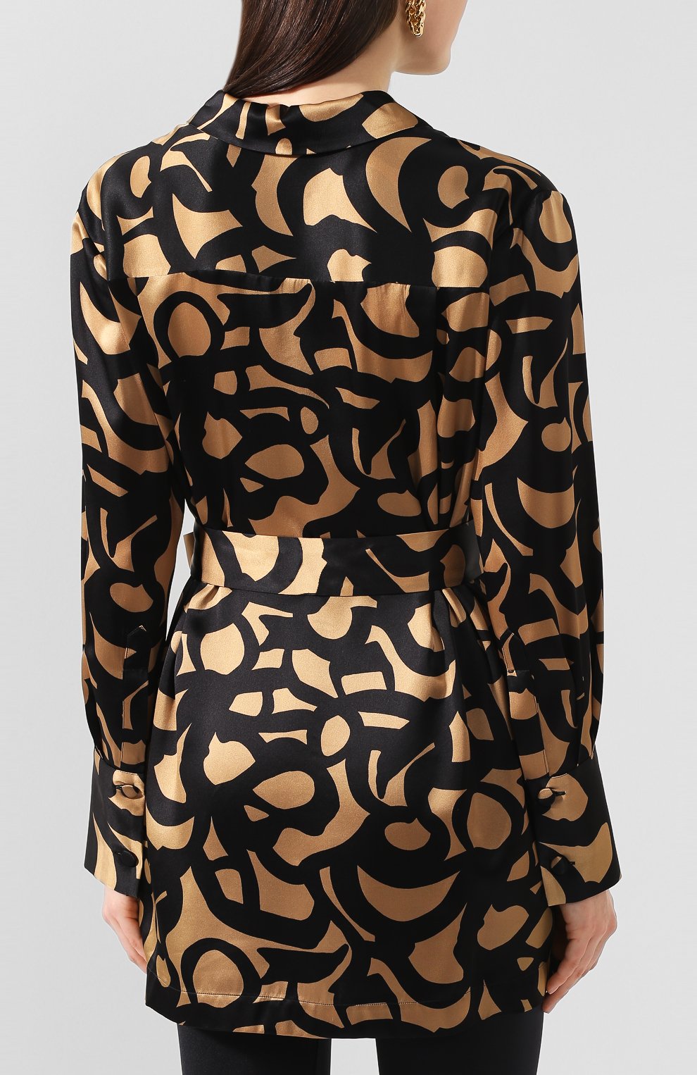 Шелковая блузка с поясом KITON, арт. D49348K09S74, фото 4