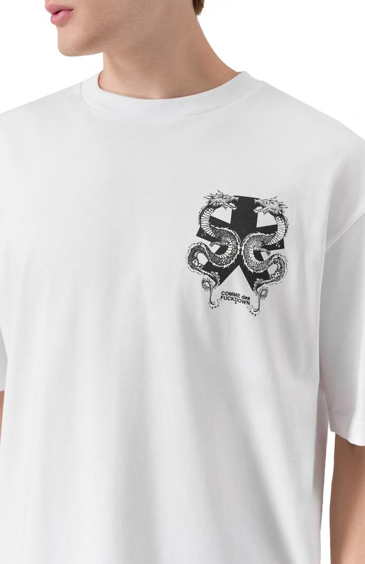 Хлопковая футболка Comme des Fuckdown CFABM01846 Белый  CFABM01846 Фото 5