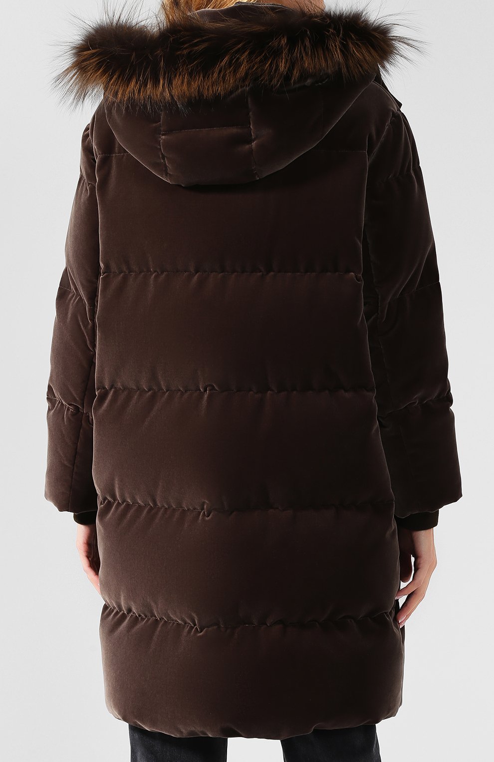 Хлопковый пуховик с меховой отделкой капюшона BRUNELLO CUCINELLI, арт. MA5939302, фото 4