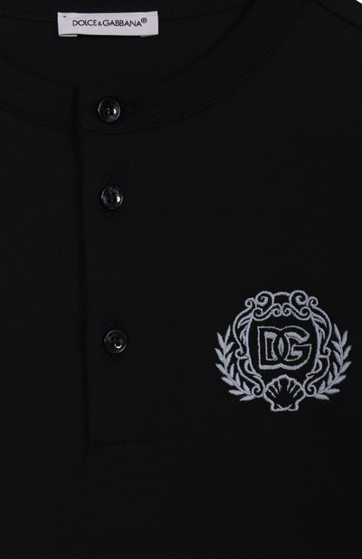 Хлопковая футболка DOLCE & GABBANA темно-синего цвета по цене 26000 руб., арт. L4JTJA/G7PEW/8-12+, фото 3 Хлопковая футболка DOLCE & GABBANA, арт. L4JTJA/G7PEW/8-12+, фото 3