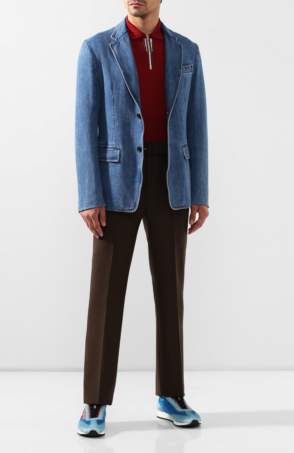 Комбинированные кроссовки PRADA, арт. 2EG276-3KUY-F0154, фото 2