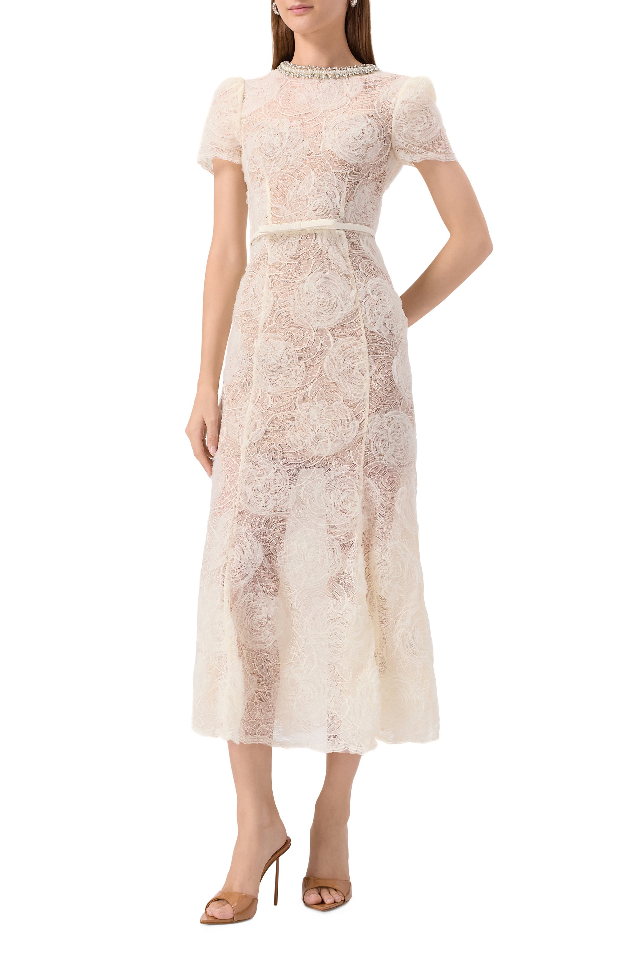 Платье с отделкой стразами SELF-PORTRAIT, арт. PF25-036M-C, фото 2