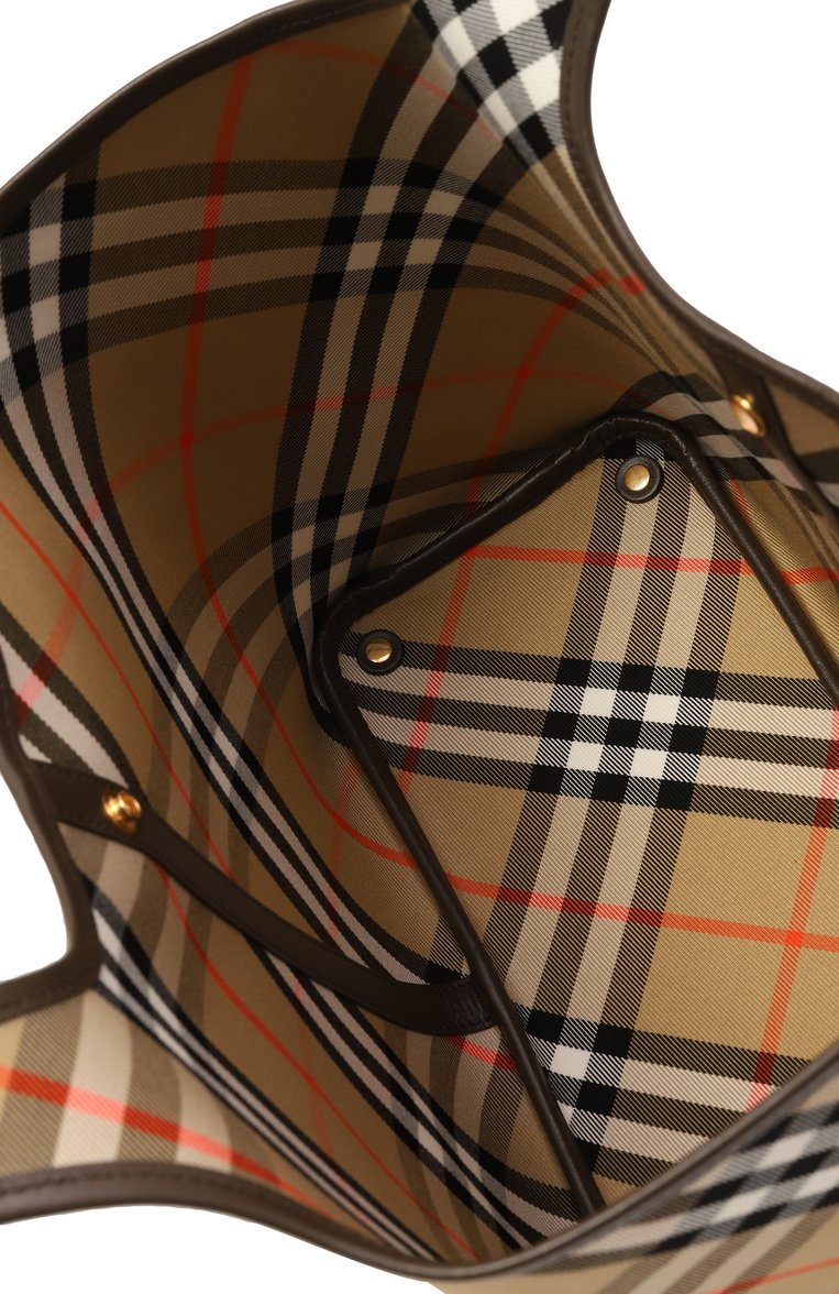 Женская сумка-тоут BURBERRY бежевого цвета, арт. 8094685 | Фото 5 (Материал сплава: Проставлено; Драгоценные камни: Проставлено; Размер: medium; Материал: Текстиль)