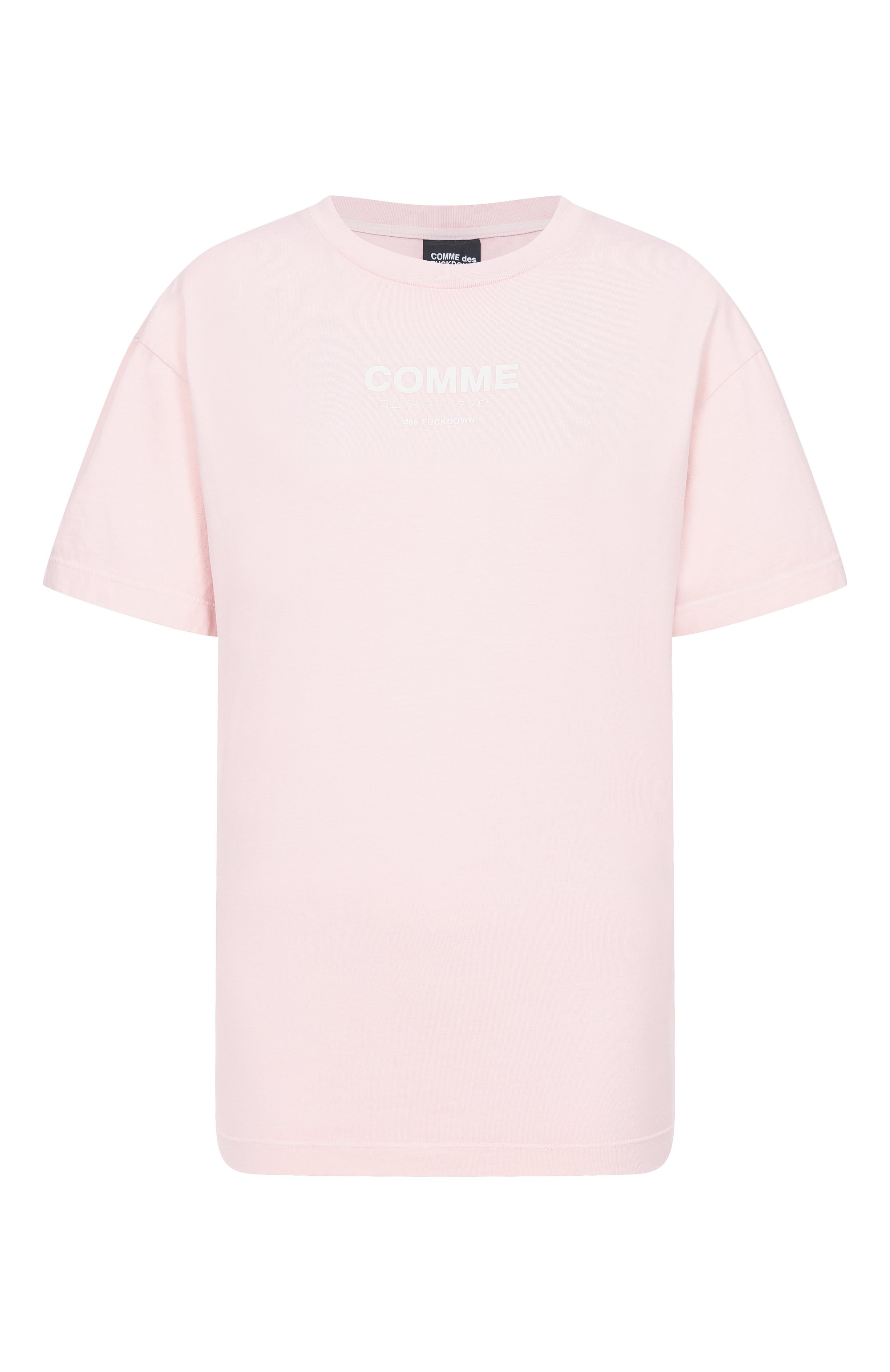 Хлопковая футболка COMME DES FUCKDOWN розового цвета по цене 8710 руб., арт. CFABW01582, фото 1 Хлопковая футболка COMME DES FUCKDOWN, арт. CFABW01582, фото 1