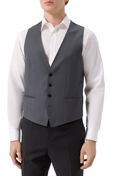 Шерстяной жилет BOSS темно-серого цвета по цене 29950 руб., арт. 50469160, фото 3 Шерстяной жилет BOSS, арт. 50469160, фото 3