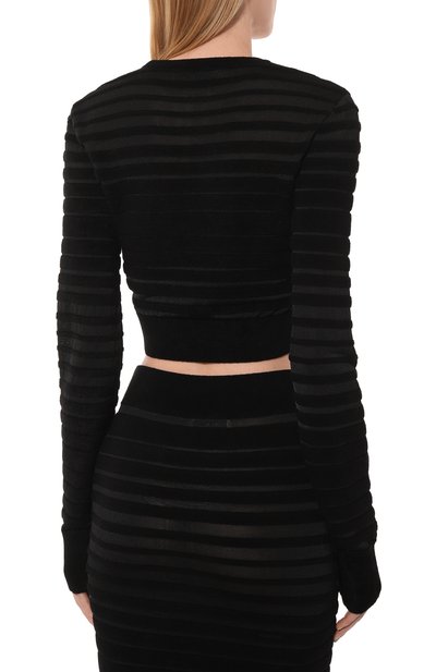 Пуловер из вискозы NINA RICCI черного цвета по цене 69200 руб., арт. 24AMPU016/ML0554, фото 4 Пуловер из вискозы NINA RICCI, арт. 24AMPU016/ML0554, фото 4