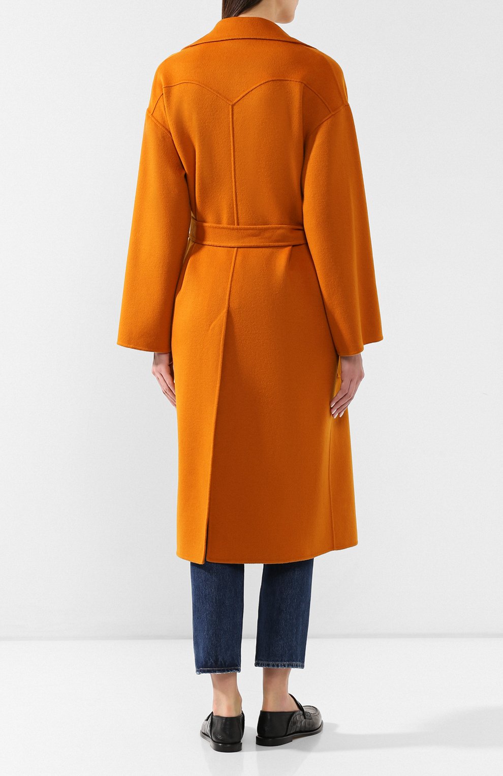 Шерстяное пальто NANUSHKA оранжевого цвета по цене 119500 руб., арт. ALAM0_DUSTY 0RANGE_SILK W00L BLEND, фото 4 Шерстяное пальто NANUSHKA, арт. ALAM0_DUSTY 0RANGE_SILK W00L BLEND, фото 4