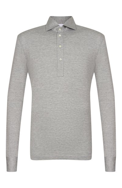 Мужское поло из шелка и хлопка BRUNELLO CUCINELLI, арт. MH8363914