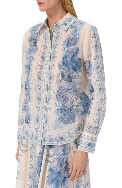 Хлопковая рубашка ZIMMERMANN голубого цвета по цене 115500 руб., арт. 5853TRS262, фото 3 Хлопковая рубашка ZIMMERMANN, арт. 5853TRS262, фото 3