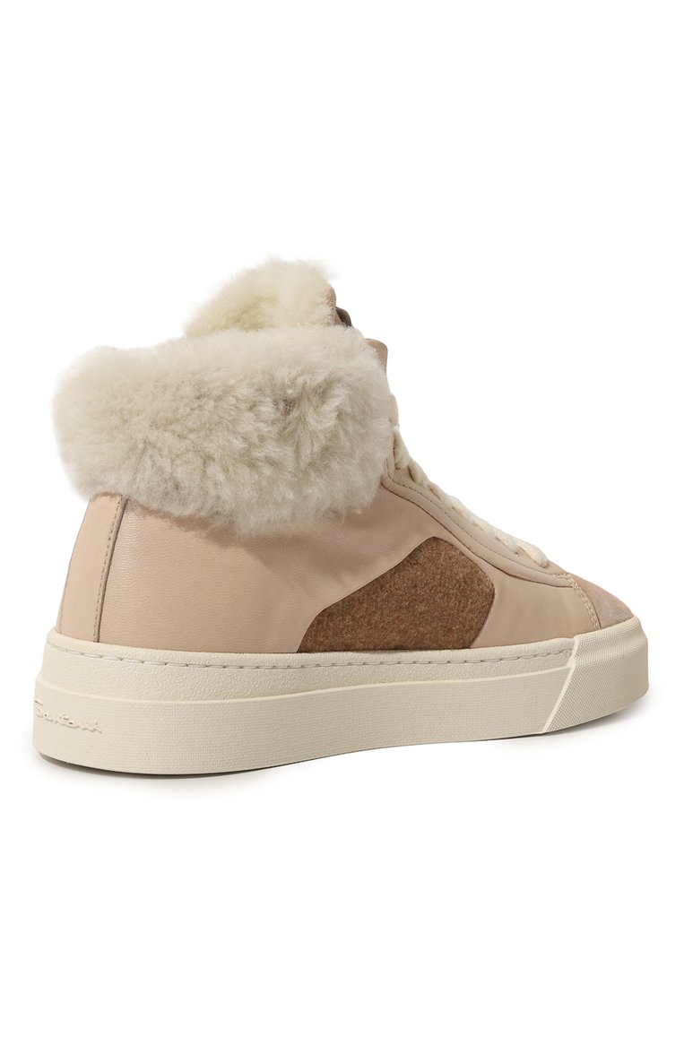 Женские кожаные кеды SANTONI розового цвета, арт. WBGT61093PNNPSQ5/35 | Фото 3 (Материал внутренний: Текстиль; Подошва: Платформа; Материал утеплителя: Без утеплителя; Стили: Кэжуэл; Материал внешний: Натуральная кожа; Кросс-КТ: Высокие)