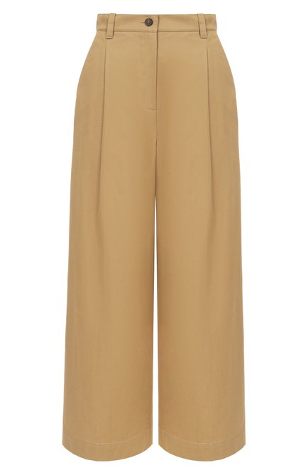 Женские хлопковые брюки WEEKEND MAX MARA бежевого цвета, арт. NEBBIE | Фото 1 (Автоматизация ТО: Проставлено; Длина (брюки, джинсы): Стандартные; Автоматизация состава: Проставлено; Материал внешний: Хлопок)