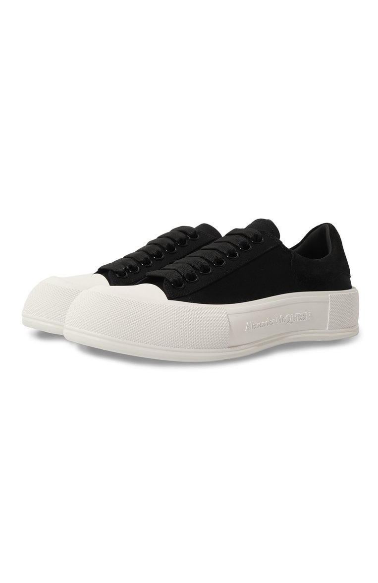 Женские черно-белые комбинированные кеды deck plimsoll ALEXANDER ...