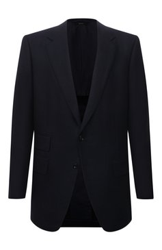 Мужской пиджак из шерсти и кашемира TOM FORD темно-синего цвета, арт. 228R01/15MA40 | Фото 1 (Материал внешний: Шерсть; Рукава: Длинные; Длина (для топов): Стандартные; Материал сплава: Проставлено; Стили: Классический; Случай: Формальный; 1-2-бортные: Однобортные; Драгоценные камни: Проставлено; Материал подклада: Шелк, Купро; Пиджаки М: Приталенный)