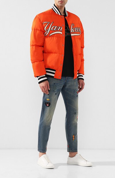 Пуховый бомбер на кнопках с контрастными манжетами GUCCI, арт. 534963/Z4190, фото 2