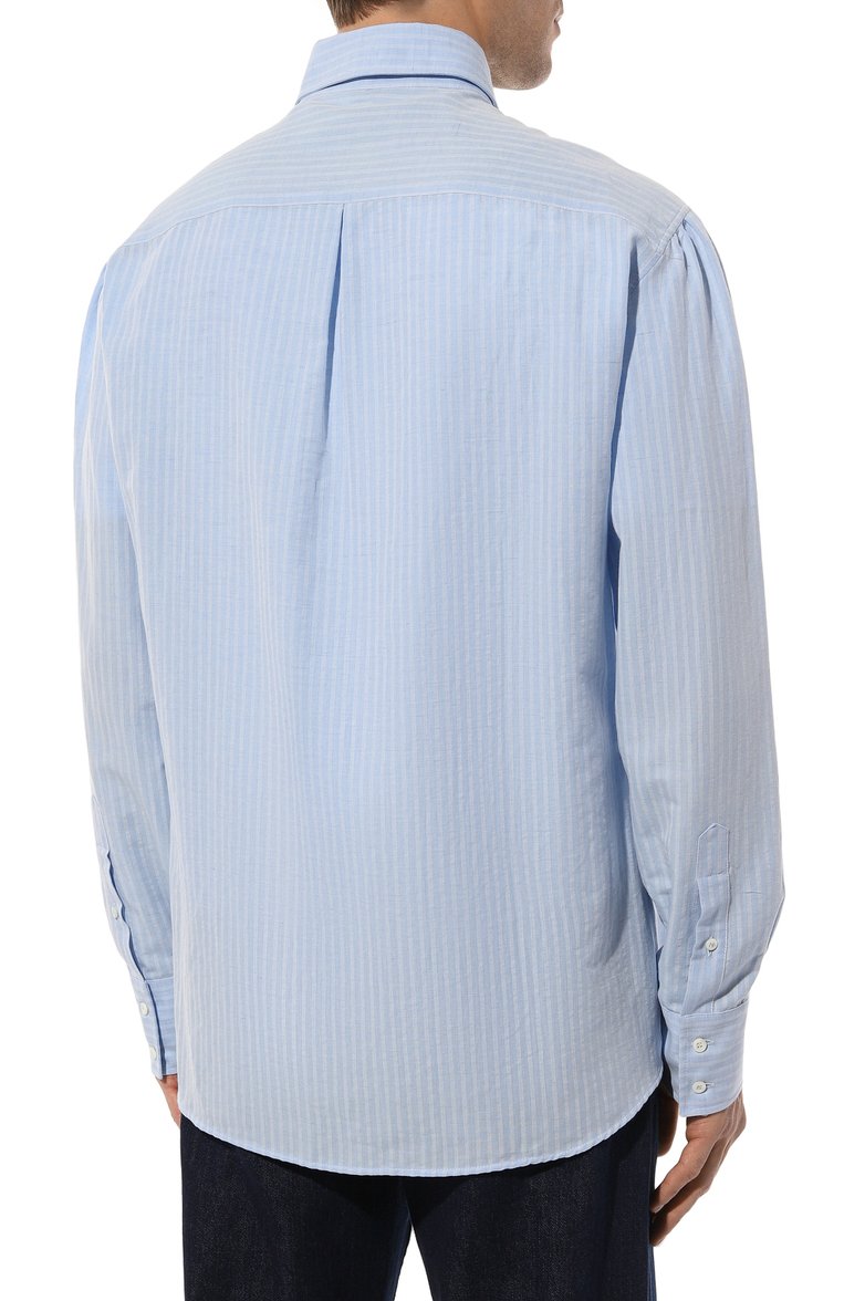 Сорочка из хлопка и льна BRUNELLO CUCINELLI, арт. MM6380028, фото 1