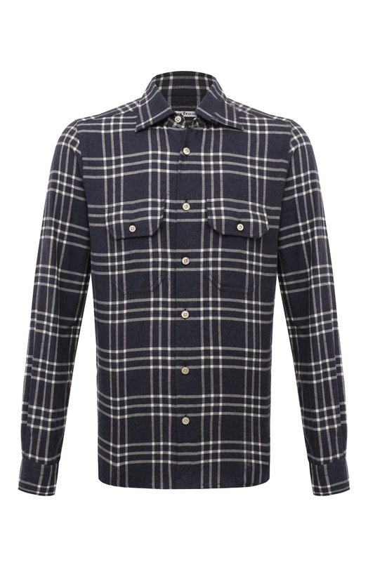 Хлопковая рубашка Kiton UCWMH0864902 Синий UCWMH0864902