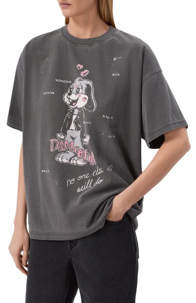 Хлопковая футболка DOMREBEL серого цвета по цене 22100 руб., арт. SMITTEN/T-SHIRT, фото 3 Хлопковая футболка DOMREBEL, арт. SMITTEN/T-SHIRT, фото 3
