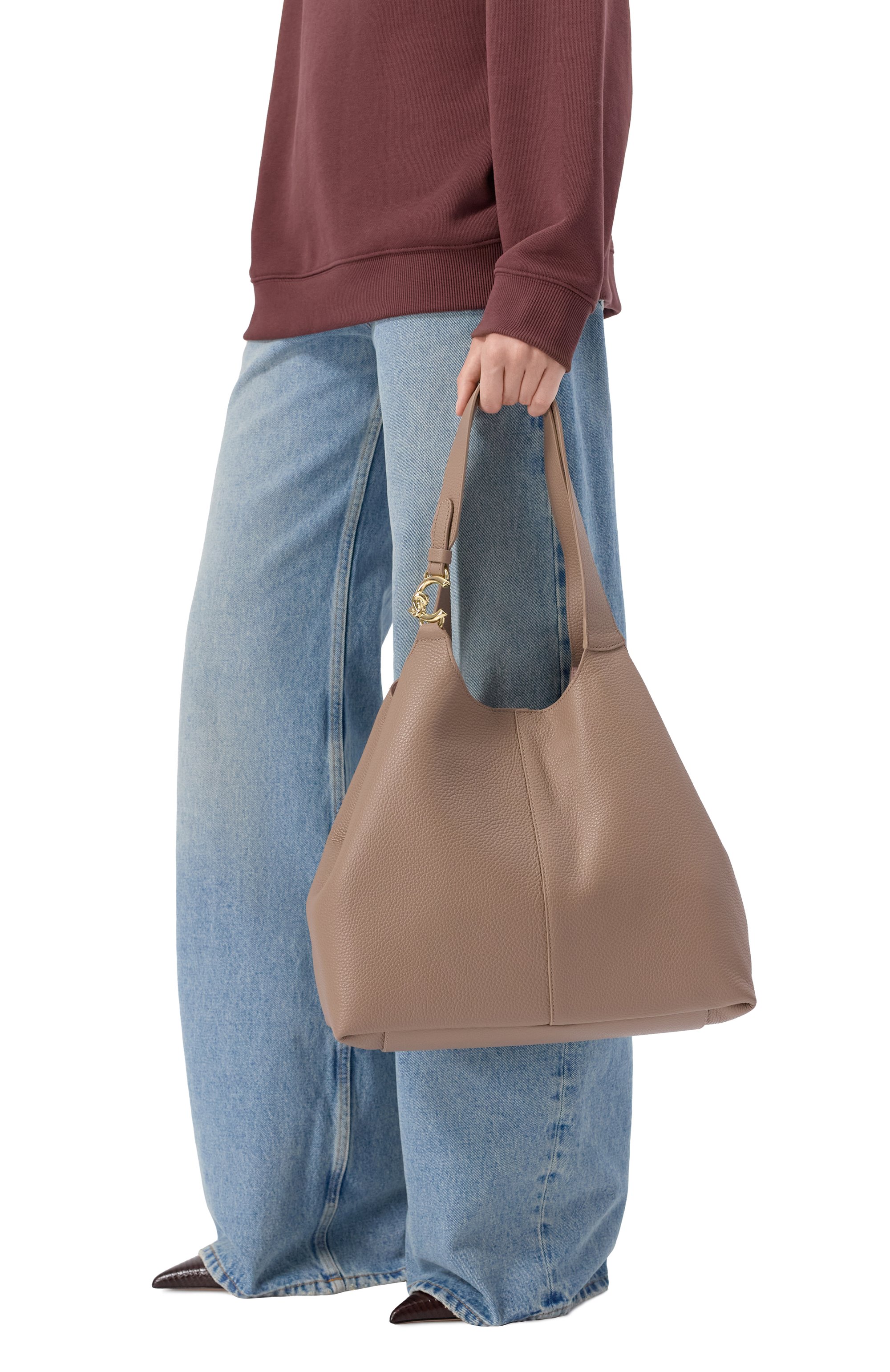 Сумка-тоут c-easy large COCCINELLE темно-бежевого цвета по цене 36750 руб., арт. E1SHA110101, фото 2 Сумка-тоут c-easy large COCCINELLE, арт. E1SHA110101, фото 2