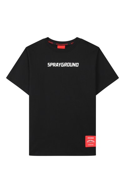 Хлопковая футболка SPRAYGROUND, арт. SPY1565BLK/SHARK SH0RT 0VER T-SHIRT BLK