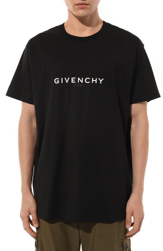 Хлопковая футболка Givenchy BM71533Y6B Чёрный  BM71533Y6B Фото 3