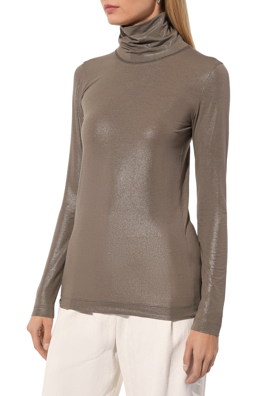 Водолазка из хлопка и виск�озы BRUNELLO CUCINELLI, арт. MG922EF214, фото 3