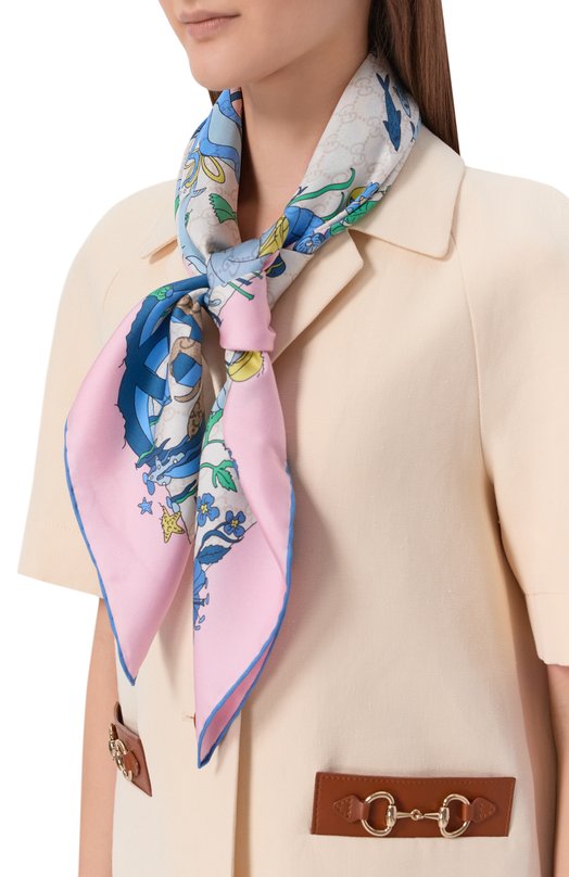 Шелковый платок Gucci 851991/3G001 Розовый  851991/3G001 Фото 2