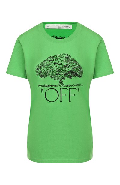 Женская хлопковая футболка OFF-WHITE, арт. 0WAA049F19B070684010