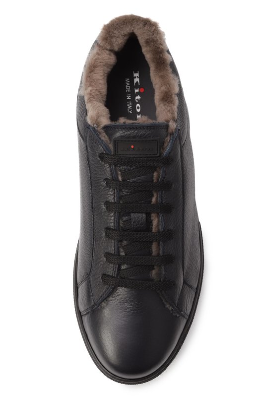 Кожаные кеды Kiton USSA157N0012602 Синий  USSA157N0012602 Фото 6
