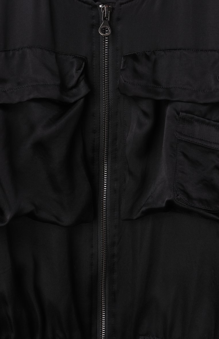 Детская бомбер из вискозы DIESEL черного цвета, арт. J02205/KXBMX | Фото 3 (Рукава: Длинные; Материал сплава: Проставлено; Материал внешний: Вискоза; Материал подклада: Синтетический материал; Драгоценные камни: Проставлено; Кросс-КТ: бомбер, Демисезон; Ростовка одежда: 6 лет | 116 см, 8 лет | 128 см, 13 - 15 лет | 158 см, 16 лет | 164 см, 10 - 11 лет | 140 - 146см)