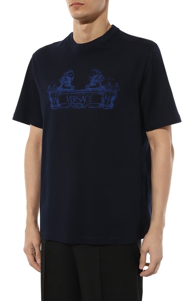 Хлопковая футболка VERSACE, арт. 1013302/1A09867, фото 3