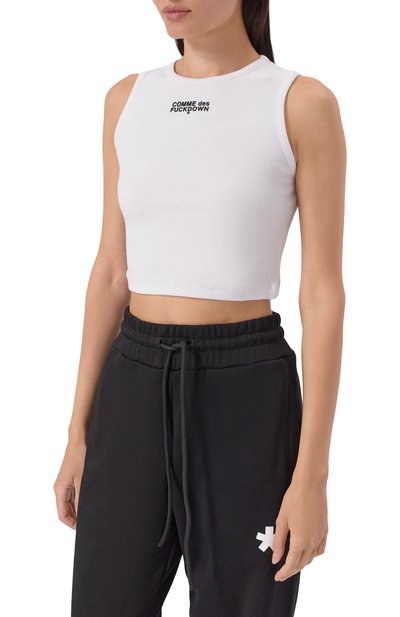 Хлопковая майка COMME DES FUCKDOWN белого цвета по цене 6605 руб., арт. CFABW01600, фото 3 Хлопковая майка COMME DES FUCKDOWN, арт. CFABW01600, фото 3