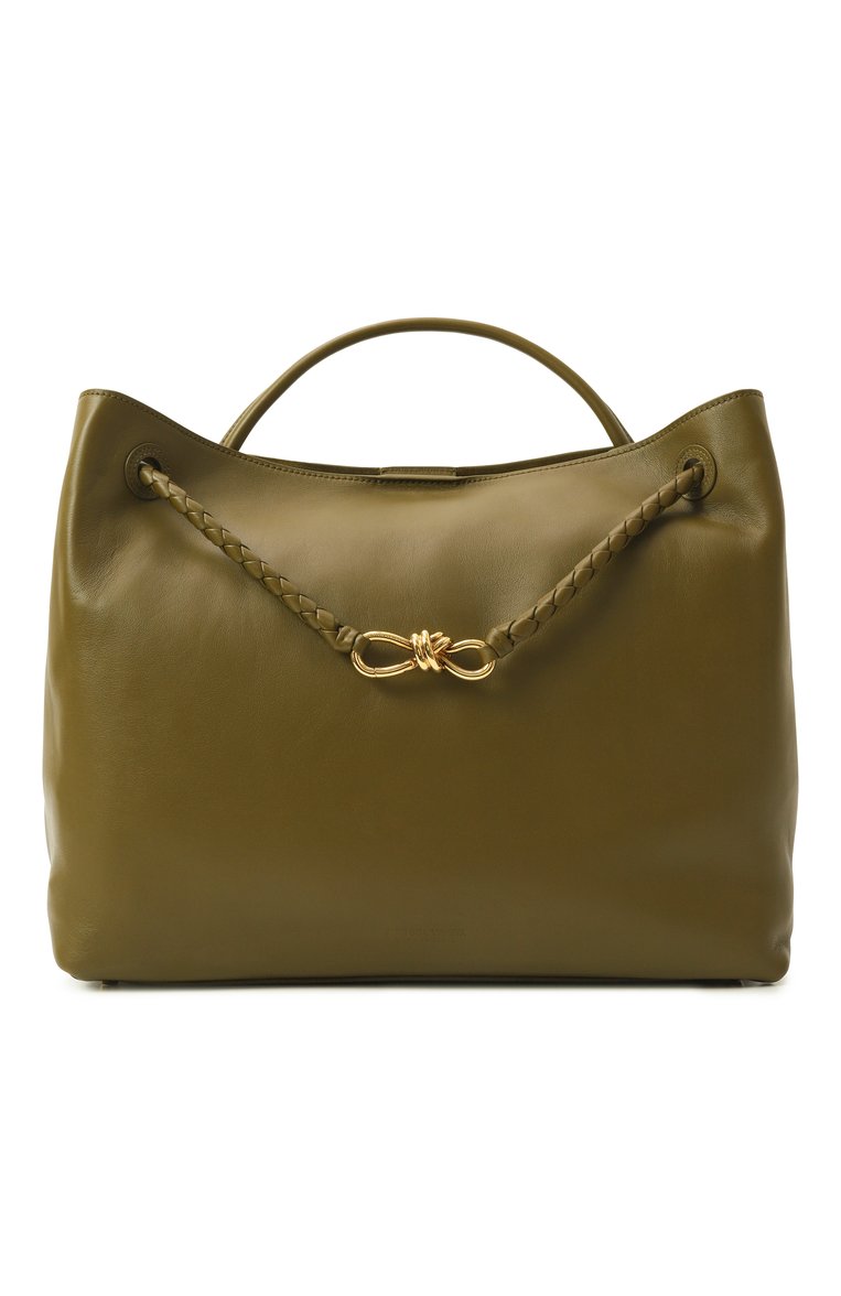 Женская сумка-тоут andiamo large BOTTEGA VENETA хаки цвета, арт. 806010 V4O92 | Фото 1 (Размер: large; Материал: Натуральная кожа; Автоматизация состава: Проставлено; Автоматизация ТО: Проставлено)