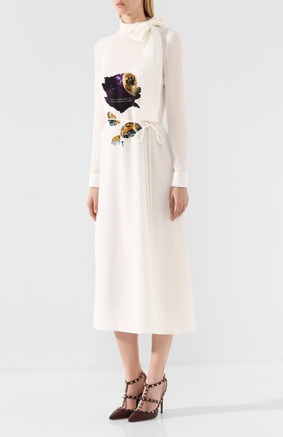 Шелковое платье VALENTINO бежевого цвета по цене 299500 руб., арт. SB0VAPL0527, фото 3 Шелковое платье VALENTINO, арт. SB0VAPL0527, фото 3