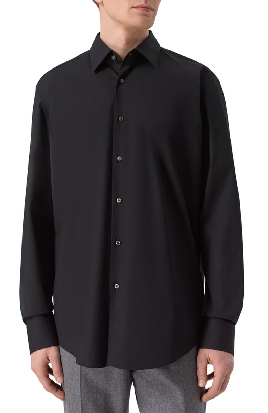 Хлопковая сорочка BOSS 50469345 Чёрный  50469345 Фото 3