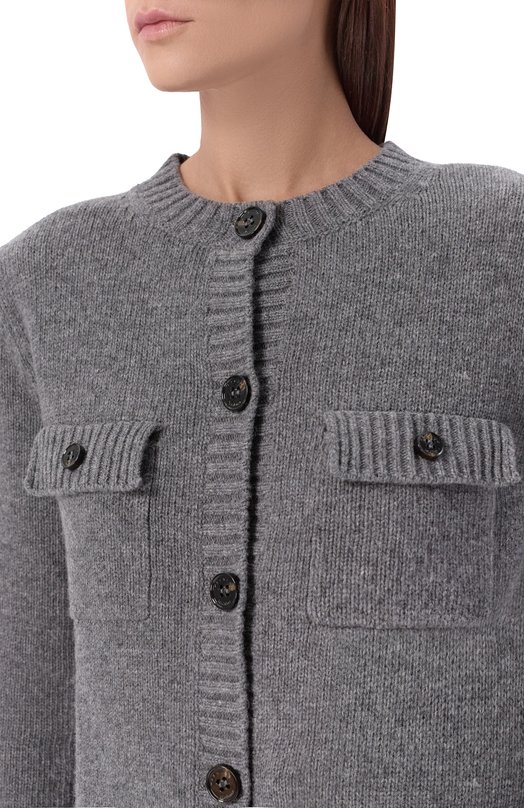 Шерстяной кардиган Weekend Max Mara 0LBIA Серый  0LBIA Фото 5