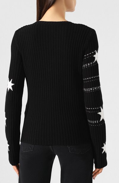 Хлопковый пуловер REDVALENTINO черно-белого цвета по цене 48500 руб., арт. RR3KCA20/TSC, фото 4 Хлопковый пуловер REDVALENTINO, арт. RR3KCA20/TSC, фото 4
