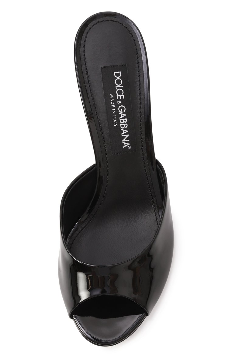 Женские лакированные мюли keira DOLCE & GABBANA черного цвета, арт. CR1522/A1471 | Фото 6 (Подошва: Плоская; Материал внутренний: Натуральная кожа; Каблук высота: Средний; Каблук тип: Шпилька; Материал внешний: Натуральная кожа; Автоматизация ТО: Проставлено; Автоматизация состава: Проставлено; Re-sync: On; Размернос�ть: Товар маломерит)