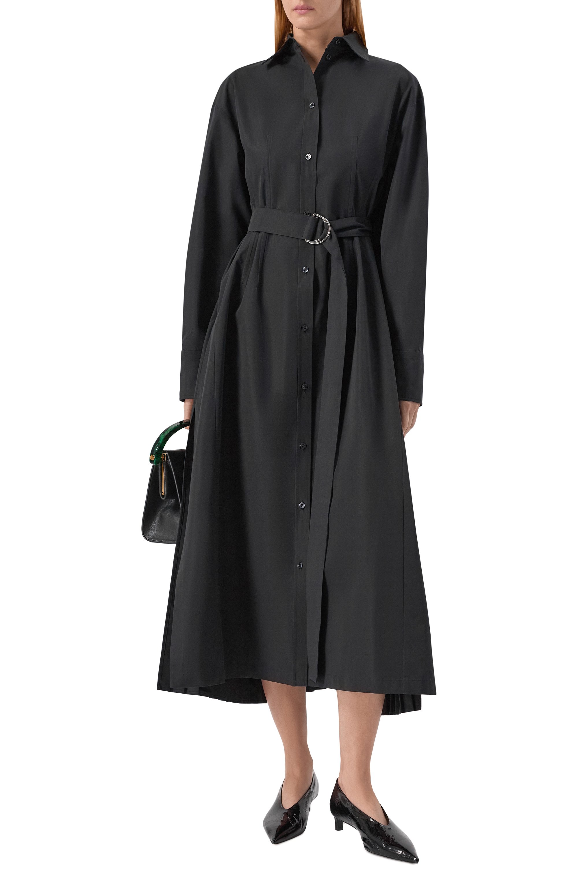 Хлопковое платье SPORTMAX черного цвета по цене 82650 руб., арт. SPXR0NCHI, фото 2 Хлопковое платье SPORTMAX, арт. SPXR0NCHI, фото 2