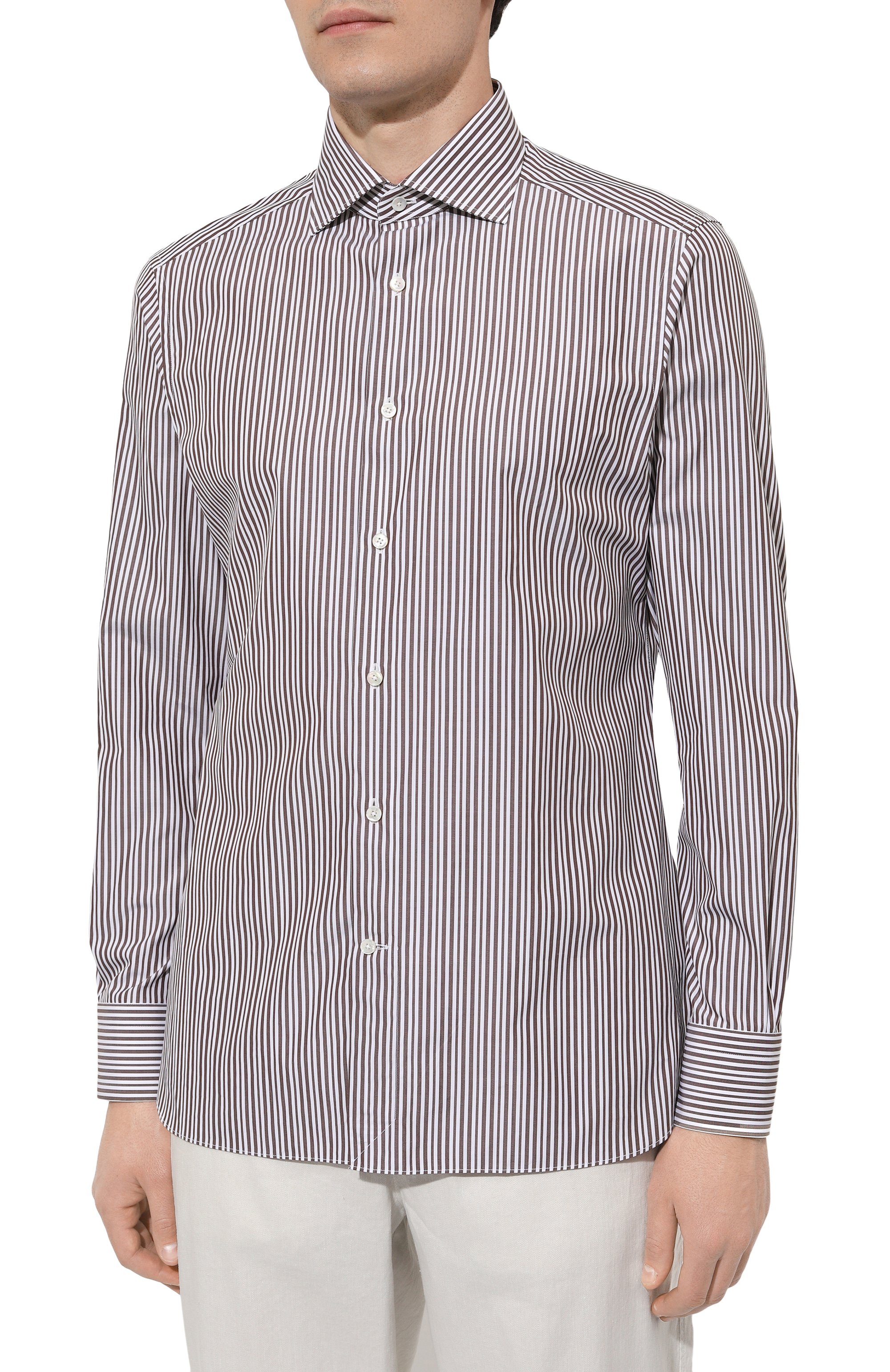 Хлопковая рубашка ZEGNA, арт. 701018A7/9MS0BA, фото 3