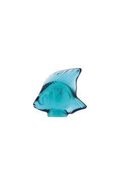 Фигурка fish LALIQUE бирюзового цвета, арт. 3002500 | Фото 1 (Интерьер_коллекция: Fish; Ограничения доставки: fragile-2)